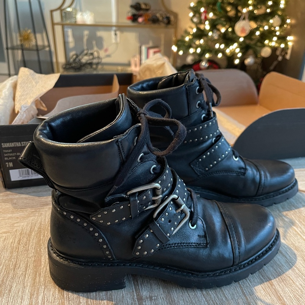 Frye Boots Samantha Stud Moto Boots